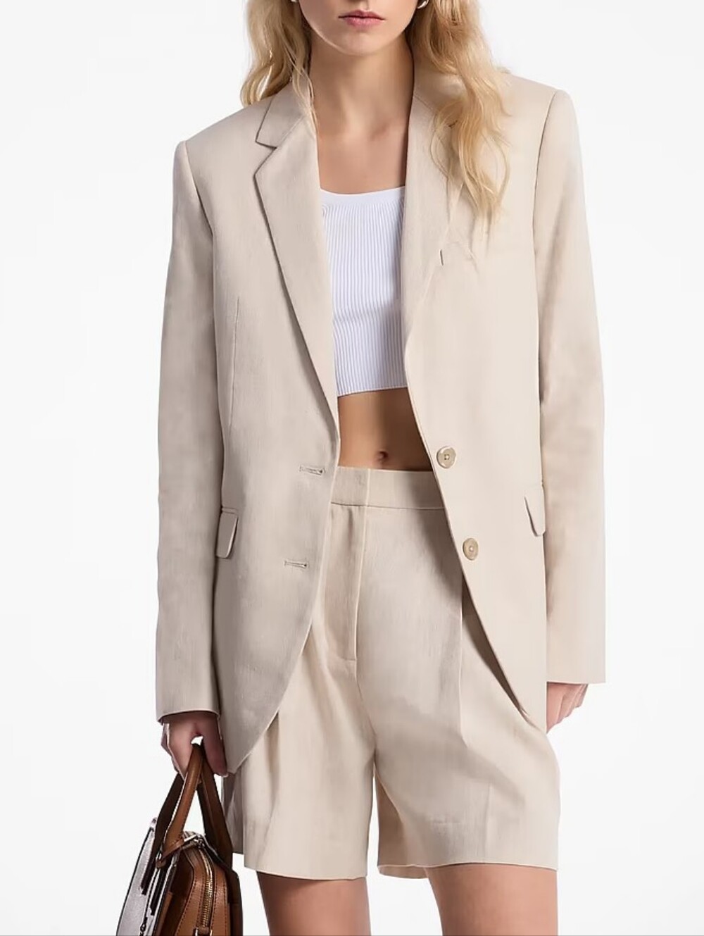 MICHAEL KORS Linen and Cotton Twill Blazer Size Small